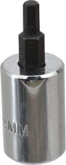 Proto - 3/8" Drive, 4mm Hex Bit Socket - 1-49/64" OAL, 3/4" Bit Length - Apex Tool & Supply