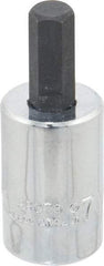 Proto - 3/8" Drive, 7mm Hex Bit Socket - 1-49/64" OAL, 3/4" Bit Length - Apex Tool & Supply