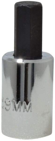 Proto - 3/8" Drive, 9mm Hex Bit Socket - 1-49/64" OAL, 3/4" Bit Length - Apex Tool & Supply