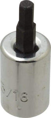 Proto - 3/8" Drive, 3/16" Hex Bit Socket - 1-13/16" OAL, 3/4" Bit Length - Apex Tool & Supply