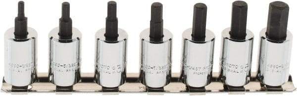 Proto - 7 Piece 3/8" Drive Inch Hex Bit Socket Set - 1/8 to 3/8" Hex - Apex Tool & Supply
