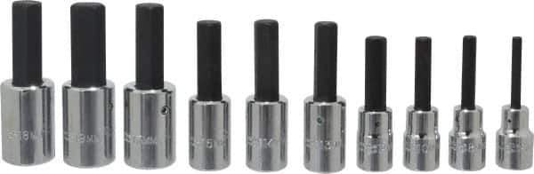 Proto - 10 Piece 1/2" Drive Metric Hex Bit Socket Set - 6 to 19mm Hex - Apex Tool & Supply