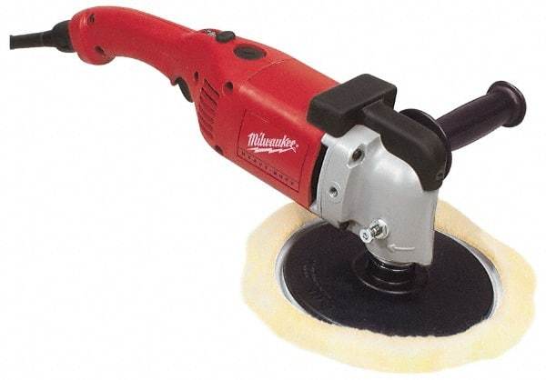 Milwaukee Tool - 7" Pad Diam, 2,800 RPM, Handheld Electric Polisher - 5/8-11" Spindle Thread, 11 Amps, 120 Volts - Apex Tool & Supply