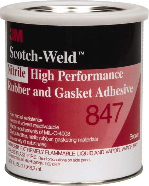 3M - 32 oz Can Brown Butyl Rubber Gasket Sealant - 300°F Max Operating Temp, Series 847 - Apex Tool & Supply