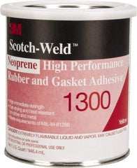3M - 32 oz Can Yellow Butyl Rubber Gasket Sealant - 300°F Max Operating Temp, 4 min Tack Free Dry Time, Series 1300 - Apex Tool & Supply