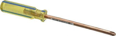 Ampco - #3, 10-1/8" OAL, Nonsparking Phillips Screwdriver - 6" Blade Length, Round Shank, Acetate Handle - Apex Tool & Supply