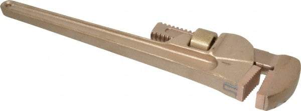 Ampco - 14" Bronze Straight Pipe Wrench - 1-1/2" Pipe Capacity - Apex Tool & Supply