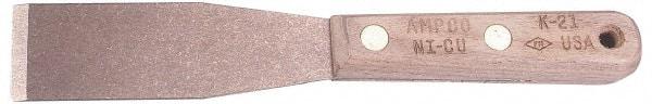 Ampco - 3-1/2" Wide Nickel Copper Putty Knife - Flexible, Wood Handle, 8-1/2" OAL - Apex Tool & Supply