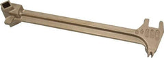Ampco - 15" Long Aluminum Bronze Drum Plug Wrench - For Use with 22 Different Bungs, Nonsparking - Apex Tool & Supply