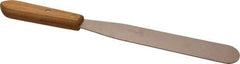 Ampco - 1-1/2" Wide Nickel Copper Spatula - Stiff, Wood Handle, 14" OAL - Apex Tool & Supply