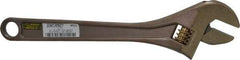 Ampco - 1-1/2" Jaw Capacity, 12" Nonsparking Adjustable Wrench - Aluminum Bronze, Plain Finish - Apex Tool & Supply