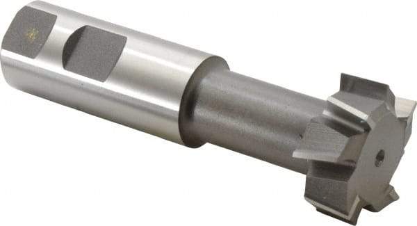Keo - 1-15/32" Cut Diam, 5/8" Cut Width, 25/32" Neck Diam, 1" Shank Diam, 4-7/16" OAL, High Speed Steel T-Slot Cutter - Uncoated, 3/4" Bolt, Staggered Teeth, 8 Teeth, Weldon Flat - Apex Tool & Supply