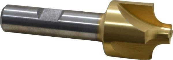 Keo - 1/4" Radius, 1" Mill Diam, 4 Flute High Speed Steel Corner Rounding End Mill - Single End, TiN Finish, 3/8" Tip Diam, 3" OAL, 1/2" Shank Diam - Apex Tool & Supply