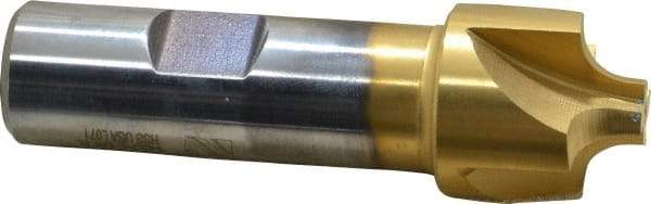 Keo - 1/4" Radius, 1" Mill Diam, 4 Flute High Speed Steel Corner Rounding End Mill - Single End, TiN Finish, 3/8" Tip Diam, 3-1/4" OAL, 3/4" Shank Diam - Apex Tool & Supply