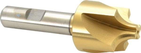 Keo - 5/16" Radius, 1-1/8" Mill Diam, 4 Flute High Speed Steel Corner Rounding End Mill - Single End, TiN Finish, 3/8" Tip Diam, 3-1/4" OAL, 1/2" Shank Diam - Apex Tool & Supply
