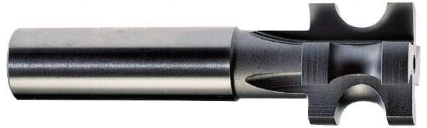 Value Collection - 3/32" Radius, 3/16" Circle Diam, 3/4" Cutter Diam, 3/4" Cutting Width, Shank Connection, Concave Radius Cutter - 1/2" Shank Diam, 3" OAL, High Speed Steel, Uncoated, 6 Teeth, Weldon Flat - Apex Tool & Supply