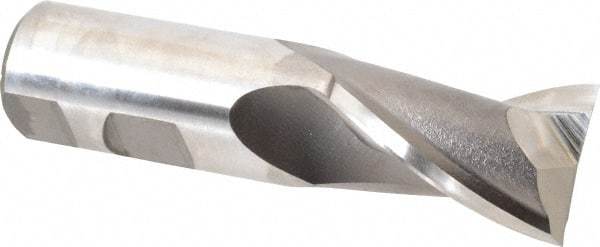 Niagara Cutter - 1-1/8", 1-5/8" LOC, 1" Shank Diam, 4-1/8" OAL, 2 Flute, Cobalt Square End Mill - Single End, Uncoated, Spiral Flute, 30° Helix, Centercutting, Right Hand Cut, Right Hand Flute, Series SP205 - Apex Tool & Supply