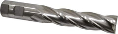 Niagara Cutter - 1", 4" LOC, 1" Shank Diam, 6-1/2" OAL, 4 Flute, Cobalt Square End Mill - Single End, Uncoated, Spiral Flute, 30° Helix, Centercutting, Right Hand Cut, Right Hand Flute, Series SPC408 - Apex Tool & Supply