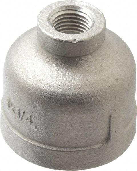 Merit Brass - 1 x 1/4" Grade 304 Stainless Steel Pipe Reducer Coupling - FNPT x FNPT End Connections, 150 psi - Apex Tool & Supply