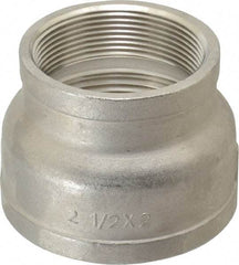 Merit Brass - 2-1/2 x 2" Grade 304 Stainless Steel Pipe Reducer Coupling - FNPT x FNPT End Connections, 150 psi - Apex Tool & Supply