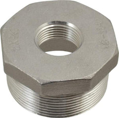 Merit Brass - 2 x 3/4" Grade 304 Stainless Steel Pipe Hex Bushing - MNPT x FNPT End Connections, 150 psi - Apex Tool & Supply
