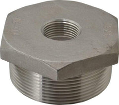 Merit Brass - 3 x 1" Grade 304 Stainless Steel Pipe Hex Bushing - MNPT x FNPT End Connections, 150 psi - Apex Tool & Supply