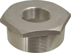 Merit Brass - 4 x 2" Grade 304 Stainless Steel Pipe Hex Bushing - MNPT x FNPT End Connections, 150 psi - Apex Tool & Supply