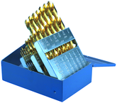 29 Pc. HSS-Range 1/16-1/2 x 64Ths-TiN Jobber Drill Set-Metal Index - Apex Tool & Supply