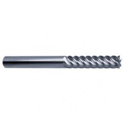 10mm Dia. - 100mm OAL - 45° Helix Bright Carbide End Mill - 6 FL - Apex Tool & Supply