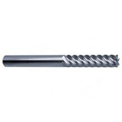 10mm Dia. - 100mm OAL - 45° Helix Bright Carbide End Mill - 6 FL - Apex Tool & Supply