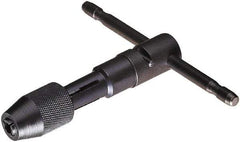 Vermont Tap & Die - #14 to 1/2" Tap Capacity, T Handle Tap Wrench - 5" Overall Length, Ratcheting, Fixed Handle - Apex Tool & Supply