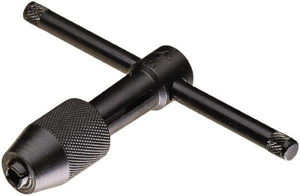 Vermont Tap & Die - #14 to 1/4" Tap Capacity, T Handle Tap Wrench - 2-3/4" Overall Length - Apex Tool & Supply