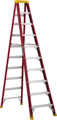 Louisville - 9 Steps, 10' High, Type IA Rating, Fiberglass Step Ladder - 300 Lb Capacity, 27-13/16" Base Width - Apex Tool & Supply