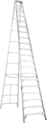 Louisville - 19 Steps, 20' High, Type IA Rating, Aluminum Step Ladder - 300 Lb Capacity, 43-3/4" Base Width - Apex Tool & Supply