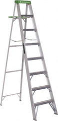 Louisville - 7 Steps, 8' High, Type II Rating, Aluminum Step Ladder - Apex Tool & Supply