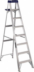 Louisville - 7 Steps, 8' High, Type I Rating, Aluminum Step Ladder - Apex Tool & Supply