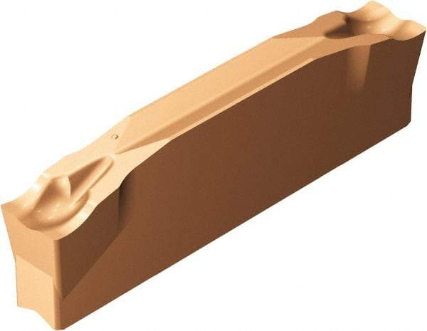 Sandvik Coromant - N123x2J CM 1125 Grade, 0.1969" Cutting Width, Carbide Cutoff Insert - 0° Neutral Lead Angle, 0.0079" Cnr Rad, TiAlN Coated - Apex Tool & Supply