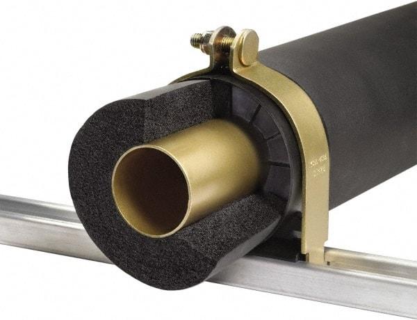 Klo-Shure - 3-1/8" Pipe, Zinc Plated Steel Strut Mount Insulation Coupling - Trivalent Zinc & Yellow - Apex Tool & Supply