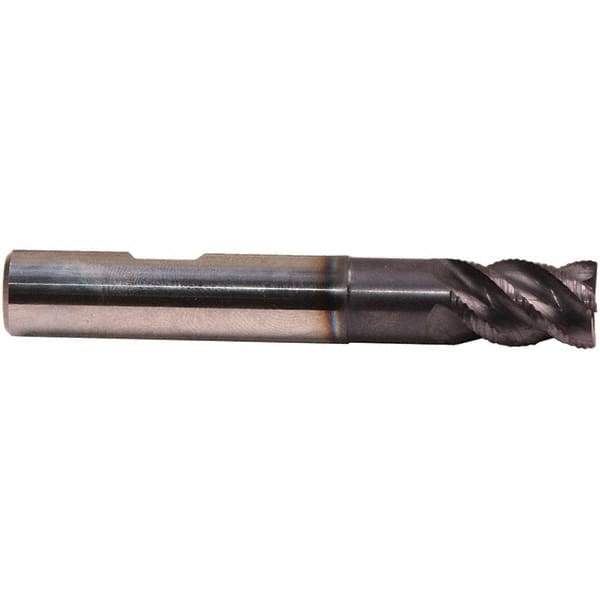Emuge - 16mm Diam, 24mm LOC, 4 Flute Solid Carbide Roughing & Finishing End Mill - TiAlN Finish, 92mm OAL, 16mm Shank Diam, Weldon Shank, 45° Helix, Long Length - Apex Tool & Supply