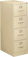 Hon - 18-1/4" Wide x 52" High x 26-1/2" Deep, 4 Drawer Vertical File - Steel, Putty - Apex Tool & Supply