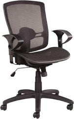 ALERA - 39-3/8" High Mid Back Chair - 25" Wide x 26-1/4" Deep, Mesh Seat, Black - Apex Tool & Supply