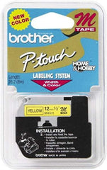 Brother - 1/2" Wide, Yellow Tape Cassette - For Label Maker - Apex Tool & Supply