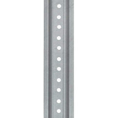 Nucor - 12' High, Galvanized Traffic Sign Post - Steel, 3/8" Hole Diam, Silver - Apex Tool & Supply