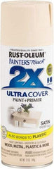 Rust-Oleum - Ivory Silk, Satin, Enamel Spray Paint - 8 Sq Ft per Can, 12 oz Container, Use on Multipurpose - Apex Tool & Supply