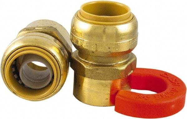 SharkBite - 3/4" Outside Diam, Metal Push-to-Connect Tube Female Connector - 200 Max psi, Tube to Female NPT Connection, Brass O-Ring - Apex Tool & Supply