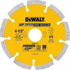 DeWALT - 5" Diam, 7/8" Arbor Hole Diam, 5 Tooth Wet & Dry Cut Saw Blade - Diamond Matrix, General Purpose Action, Standard Round Arbor - Apex Tool & Supply