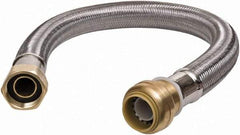 SharkBite - 3/4" Push to Connect Inlet, 3/4" FIP Outlet, Braided Stainless Steel Flexible Connector - Stainless Steel, Use with Water Air Connectors - Apex Tool & Supply
