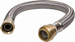 SharkBite - 3/4" Push to Connect Inlet, 3/4" FIP Outlet, Braided Stainless Steel Flexible Connector - Stainless Steel, Use with Water Air Connectors - Apex Tool & Supply