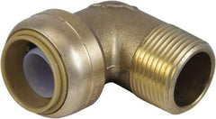 SharkBite - Brass & Chrome Pipe Fittings Type: 90 Elbow Fitting Size: 1/2 x 1/2 - Apex Tool & Supply