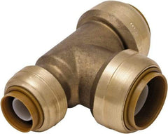 SharkBite - Brass & Chrome Pipe Fittings Type: Reducing Tee Fitting Size: 3/4 x 1/2 x 3/4 - Apex Tool & Supply